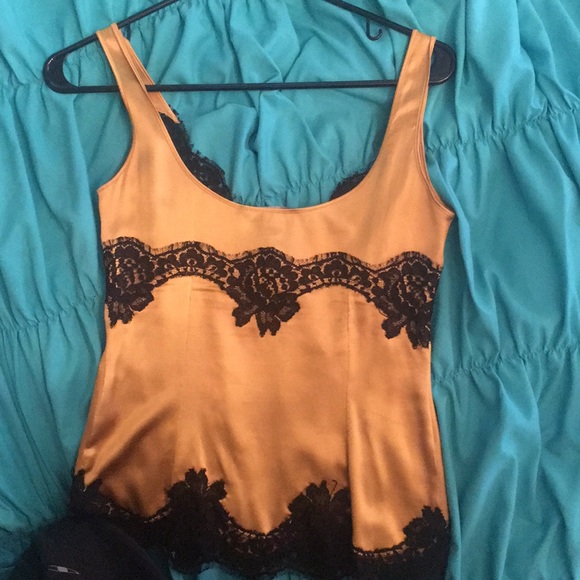 Dolce&gabana mustard silk and lace top - Picture 5 of 8